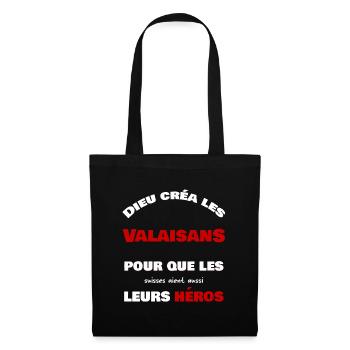 Dieu créa les Valaisans - Sac en tissu - noir - Devant