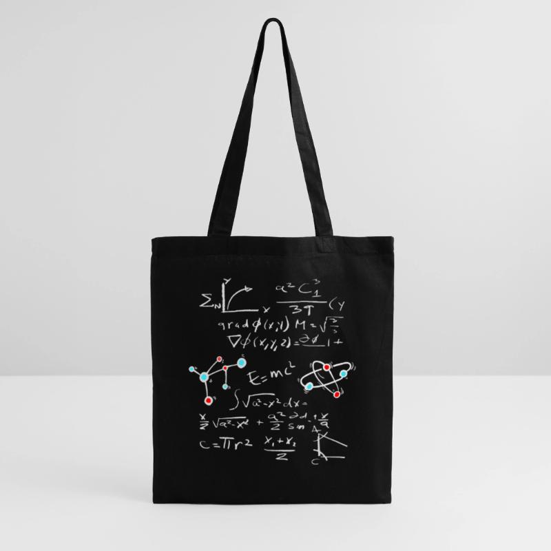 Physics Math Formula with Atoms and Molecules Tote Bag