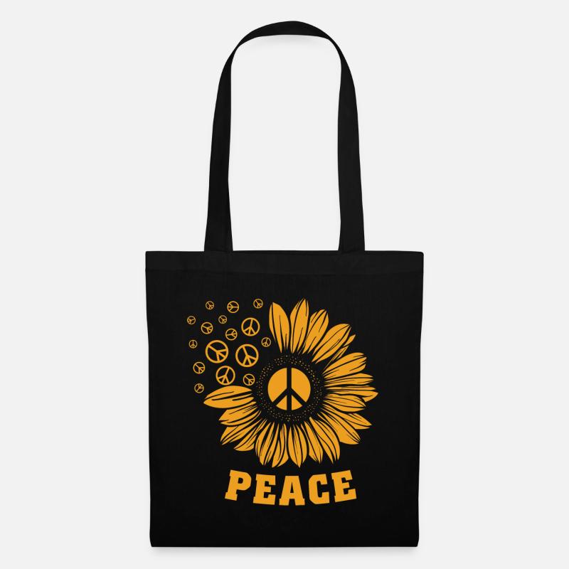 Peace Welt Frieden Geschenkidee T-shirt - Stoffbeutel - Schwarz