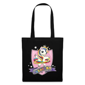 Einhorn Hula Hop / Hulacorn - Stoffbeutel - Schwarz - Vorne