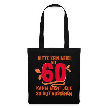 60. Geburtstag - Stoffbeutel - Schwarz - Vorne