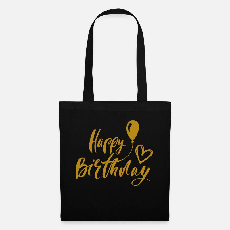 Happy Birthday Geschenkidee Geburtstagsgeschenk - Stoffbeutel - Schwarz