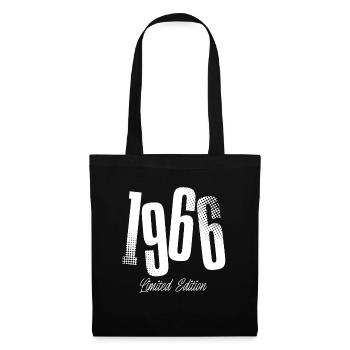 1966 Jahrgang Geburtstag Baujahr Geboren - Stoffbeutel - Schwarz - Vorne