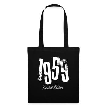 1959 Jahrgang Geburtstag Baujahr Geboren - Stoffbeutel - Schwarz - Vorne