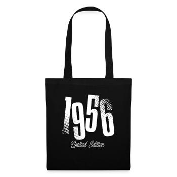 1956 Jahrgang Geburtstag Baujahr Geboren - Stoffbeutel - Schwarz - Vorne