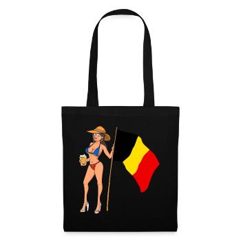 Hot Fan Girl Belgien - Stoffbeutel - Schwarz - Vorne