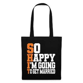 Drôle d’enterrement de vie de garçon Fiançailles Mariage Marié - Sac en tissu - noir - Devant