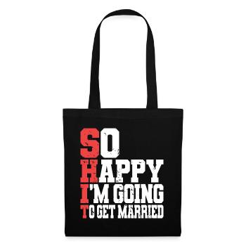 Drôle d’enterrement de vie de garçon Fiançailles Mariage Marié - Sac en tissu - noir - Devant