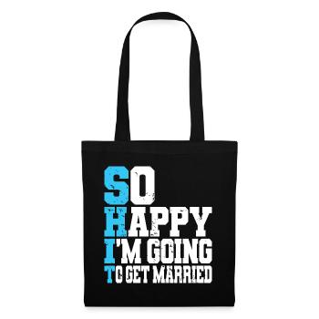 Drôle d’enterrement de vie de garçon Fiançailles Mariage Marié - Sac en tissu - noir - Devant