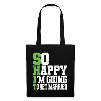 Drôle d’enterrement de vie de garçon Fiançailles Mariage Marié - Sac en tissu - noir - Devant