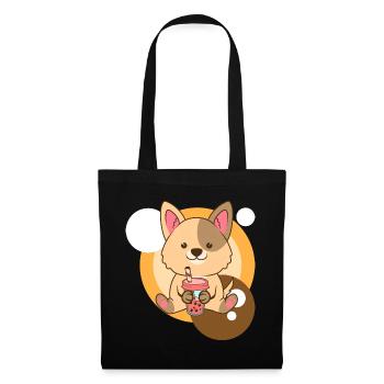 Dog and Bubble Tea - Tote Bag - black - Front