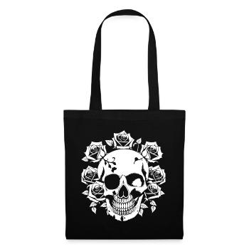 Horreur Crâne Crâne Art Crâne Gothique Heavy Metal - Sac en tissu - noir - Devant
