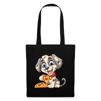 Pizza Dog Pizza Lover Dog Lover Cartoon - Sac en tissu - noir - Devant