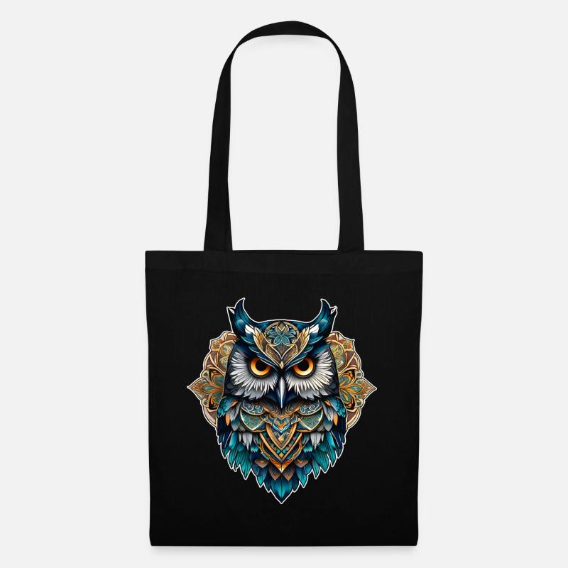 Coole Steampunk Eule - Stoffbeutel - Schwarz