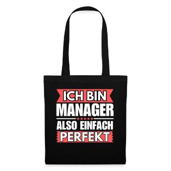 Einfach ein Perfekter Manager - Stoffbeutel - Schwarz - Vorne