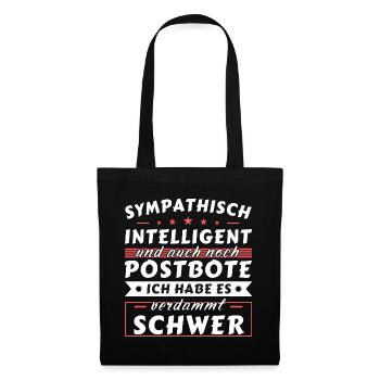 Sympathisch und intelligent - Postbote Edition - Stoffbeutel - Schwarz - Vorne