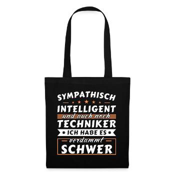 Sympathisch und intelligent - Techniker Edition - Stoffbeutel - Schwarz - Vorne
