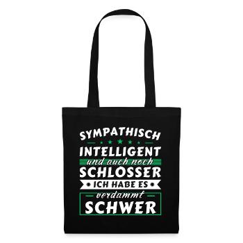 Sympathisch und intelligent - Schlosser Edition - Stoffbeutel - Schwarz - Vorne