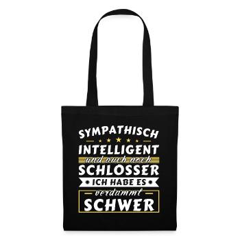 Sympathisch und intelligent - Schlosser Edition - Stoffbeutel - Schwarz - Vorne