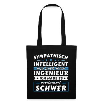 Sympathisch und intelligent - Ingenieur Edition - Stoffbeutel - Schwarz - Vorne