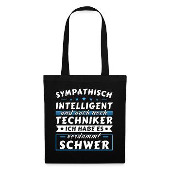 Sympathisch und intelligent - Techniker Edition - Stoffbeutel - Schwarz - Vorne