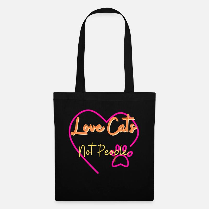 Love Cats - Stoffbeutel - Schwarz