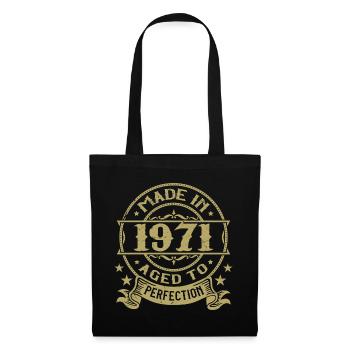 Vintage 1971 Anniversaire 1971 Cadeau 1971 Rétro - Sac en tissu - noir - Devant