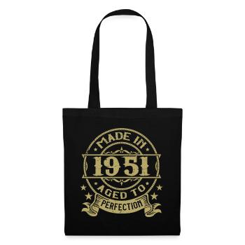 Vintage 1951 Anniversaire 1951 Cadeau 1951 Rétro - Sac en tissu - noir - Devant