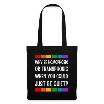 LGBT. Pourquoi être homophobe ou transphobe ? - Sac en tissu - noir - Devant