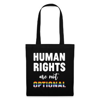 LGBT Pride Month - Menschenrechte sind nicht optional - Stoffbeutel - Schwarz - Vorne