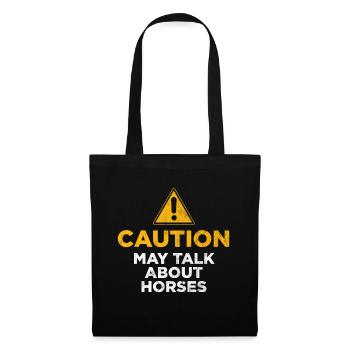 Caution May Talk About Horses - Tote Bag - black - Front