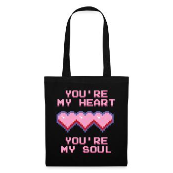 Tu es mon cœur - Nostalgie des années 90 Rétro Dire Coeur - Sac en tissu - noir - Devant