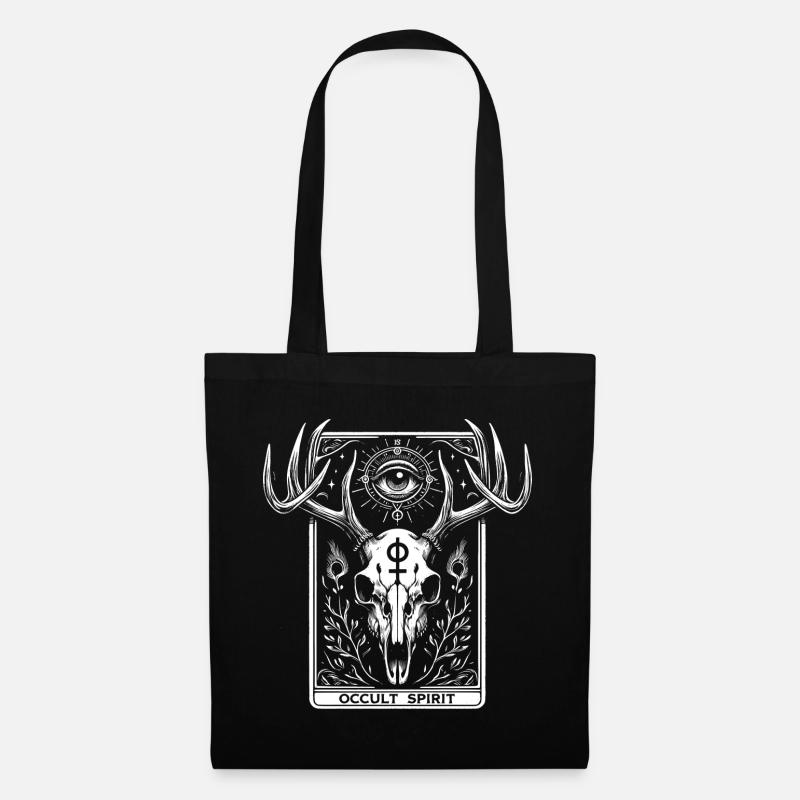 Deer Skull 2 Okkulter Geist - Stoffbeutel - Schwarz