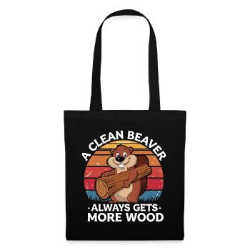 A Clean Beaver Always Gets More Wood Humor Adult - Sac en tissu - noir - Devant