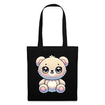Super Cute Kawaii Baby Bear - Stoffbeutel - Schwarz - Vorne