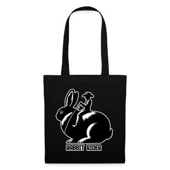 Rabbit Rider (Text dunkel - mit Kontur, 3-farbig) - Stoffbeutel - Schwarz - Vorne