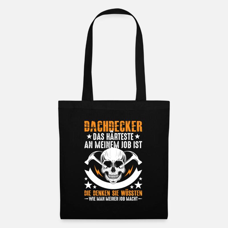 Dachdecker-Das-Harteste - Stoffbeutel - Schwarz