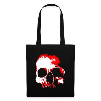Contraste crâne rouge - Sac en tissu - noir - Devant