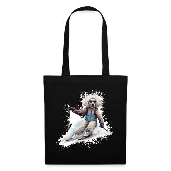 Poodle Dog Ski Skiing - Tote Bag - black - Front