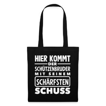 Schützenbruder Verein Fest Lustiger Schützenfest - Stoffbeutel - Schwarz - Vorne
