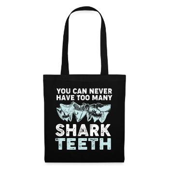 Shark Teeth Haie Zahn Hai Zähne - Stoffbeutel - Schwarz - Vorne