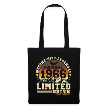 1966 Jahrgang 60. Geburtstag Geschenk Retro  - Stoffbeutel - Schwarz - Vorne