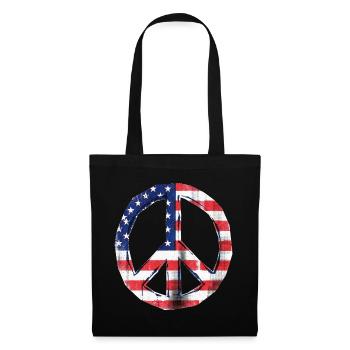 Drapeau de la paix des États-Unis - Sac en tissu - noir - Devant