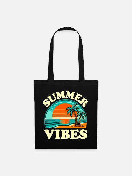 Sommer Vibes Strandsonne - Stoffbeutel - Schwarz