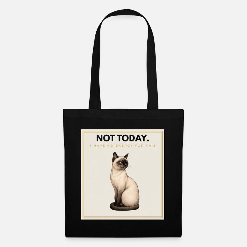 NOT TODAY. Noble Cat Introvert Meme Design - Tote Bag - black