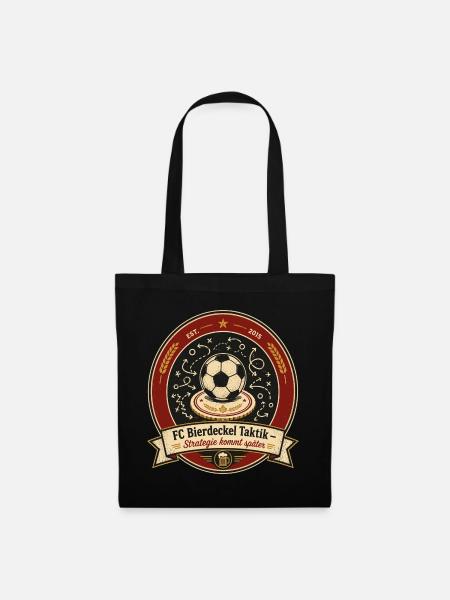 FC Bierdeckel Taktik - Stoffbeutel - Schwarz
