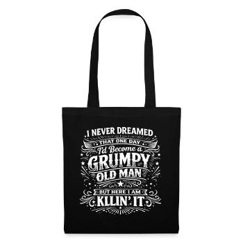 Grumpy Old Man Killin It Lustiger Retro Spruch - Sac en tissu - noir - Devant