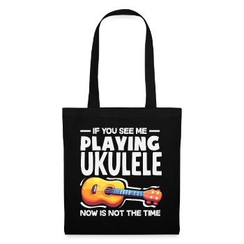 Lustiges Ukulele Designs Und Sprüche - Stoffbeutel - Schwarz - Vorne