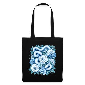 Hellblaues Snakes Rosenbeet-Design. - Stoffbeutel - Schwarz - Vorne
