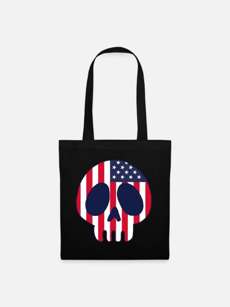 Amerikanischer Schädel - Stoffbeutel - Schwarz
